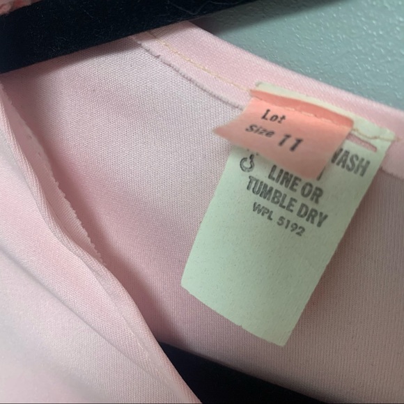 Vintage Baby Pink Women’s Long Sleeve Dress - Picture 7 of 11